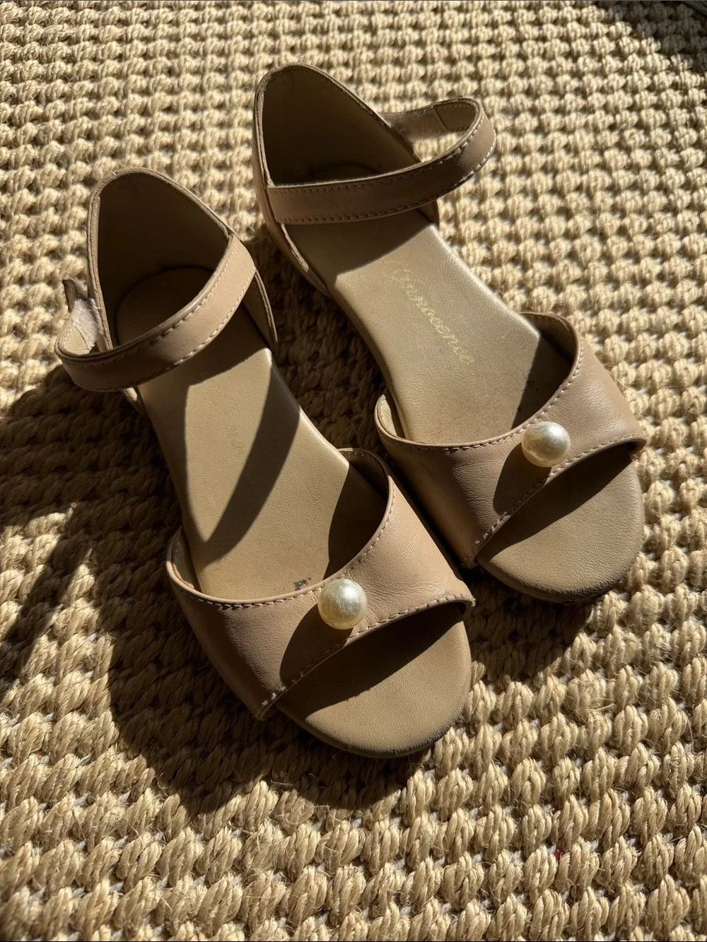 Age of Innocence Toddler Girl Nude Mila Beige Pearl Sandals size 12